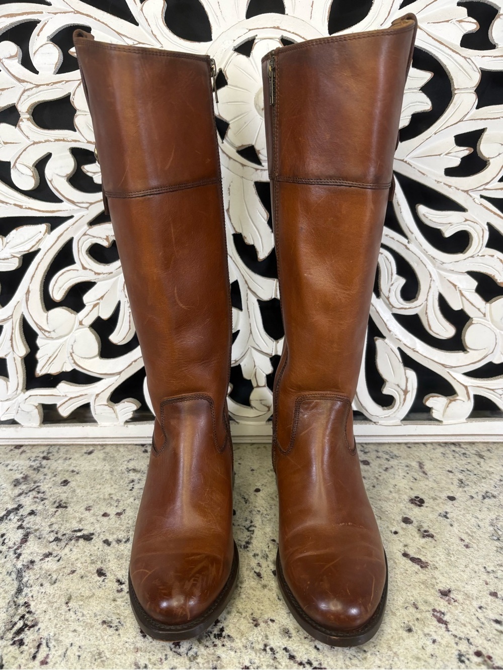Frye Jayden Leather Tall Riding Boots Brown Size 6.5